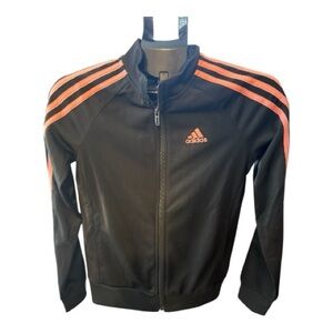 Adidas Women's Black Jacket with Coral Stripes